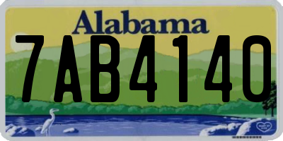 AL license plate 7AB4140