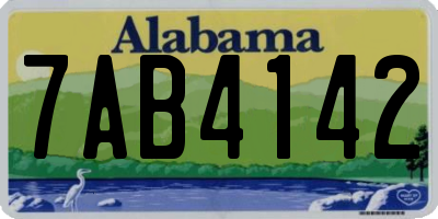 AL license plate 7AB4142