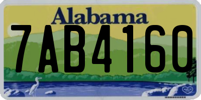 AL license plate 7AB4160
