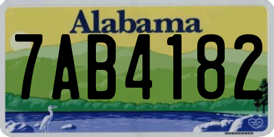 AL license plate 7AB4182