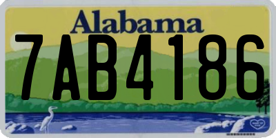 AL license plate 7AB4186