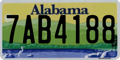 AL license plate 7AB4188
