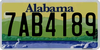 AL license plate 7AB4189