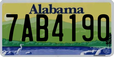AL license plate 7AB4190