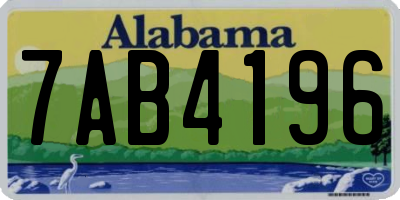 AL license plate 7AB4196