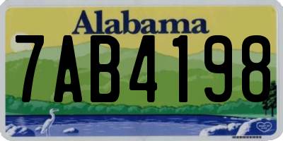 AL license plate 7AB4198
