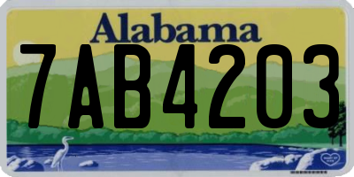 AL license plate 7AB4203