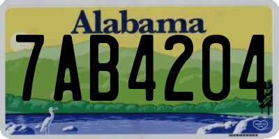 AL license plate 7AB4204