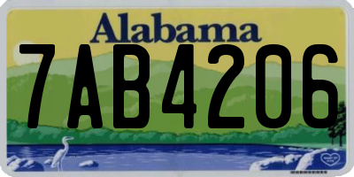AL license plate 7AB4206