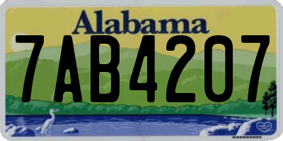 AL license plate 7AB4207