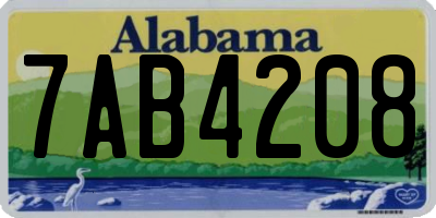 AL license plate 7AB4208
