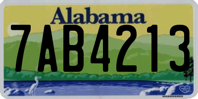 AL license plate 7AB4213