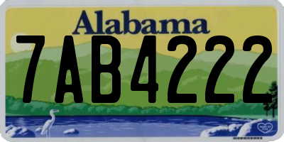 AL license plate 7AB4222