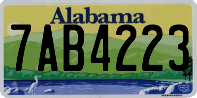 AL license plate 7AB4223
