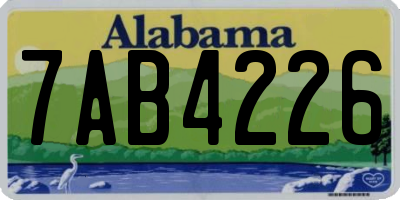 AL license plate 7AB4226