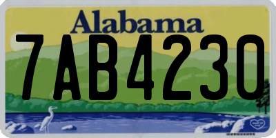 AL license plate 7AB4230