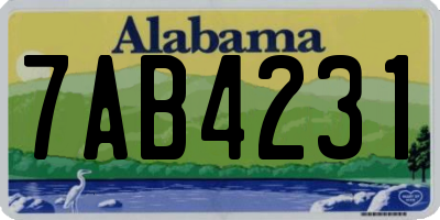 AL license plate 7AB4231