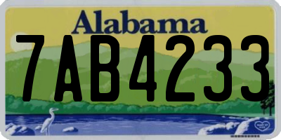 AL license plate 7AB4233