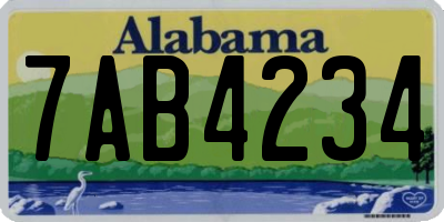 AL license plate 7AB4234