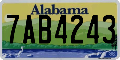 AL license plate 7AB4243