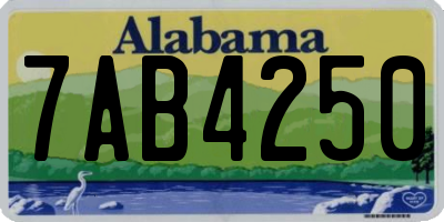 AL license plate 7AB4250