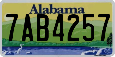 AL license plate 7AB4257
