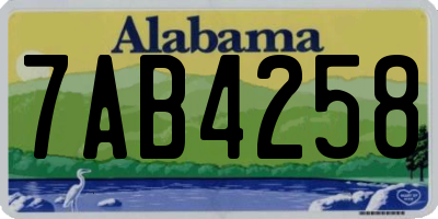 AL license plate 7AB4258