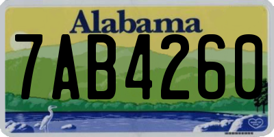 AL license plate 7AB4260