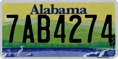 AL license plate 7AB4274