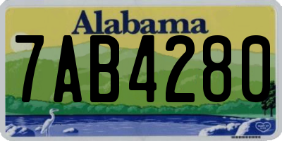 AL license plate 7AB4280