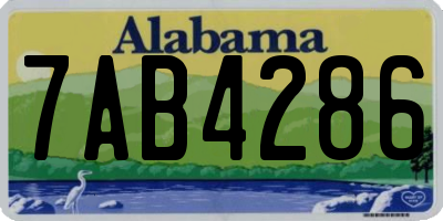 AL license plate 7AB4286