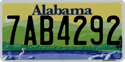 AL license plate 7AB4292