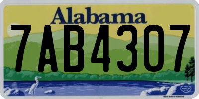 AL license plate 7AB4307