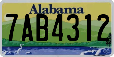 AL license plate 7AB4312
