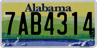 AL license plate 7AB4314