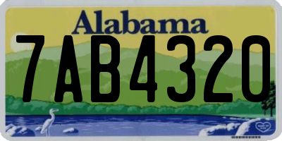 AL license plate 7AB4320