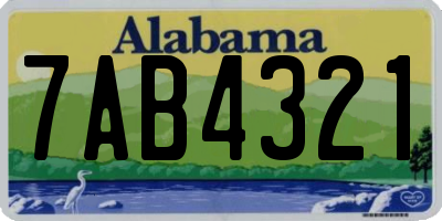 AL license plate 7AB4321