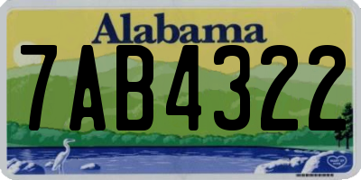 AL license plate 7AB4322