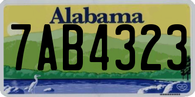 AL license plate 7AB4323