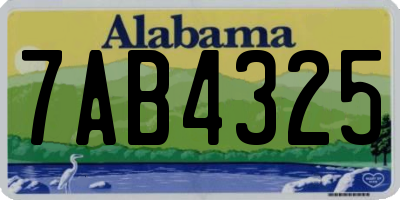 AL license plate 7AB4325