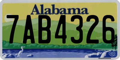 AL license plate 7AB4326