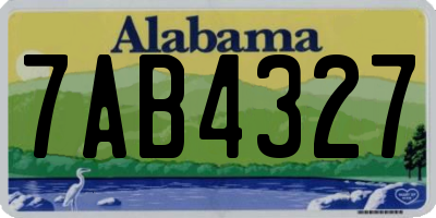 AL license plate 7AB4327