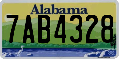 AL license plate 7AB4328