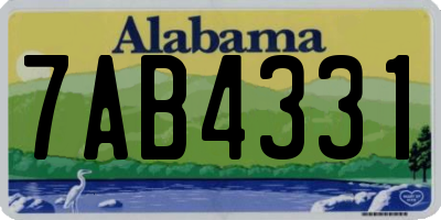 AL license plate 7AB4331