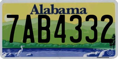 AL license plate 7AB4332