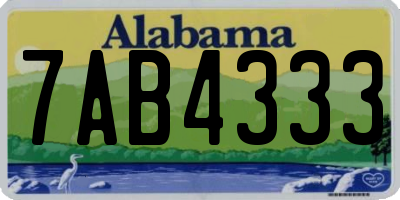 AL license plate 7AB4333