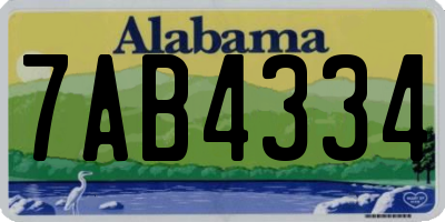 AL license plate 7AB4334