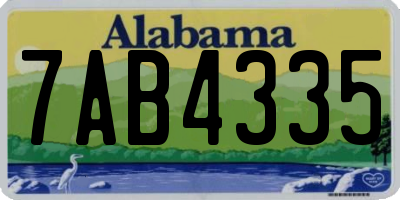 AL license plate 7AB4335