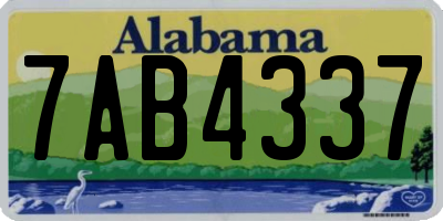 AL license plate 7AB4337
