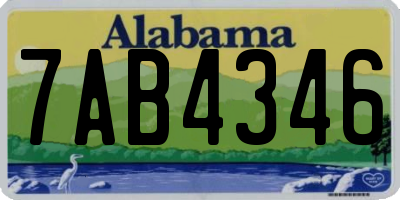 AL license plate 7AB4346